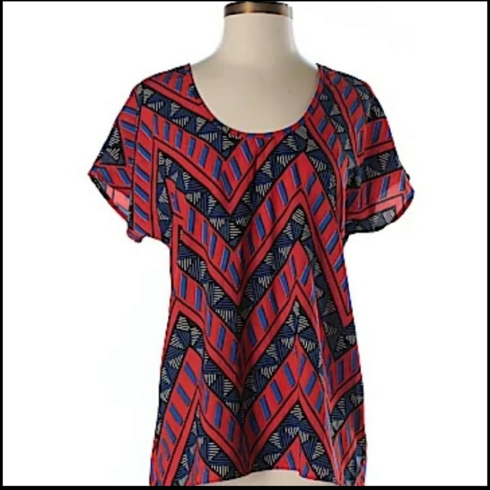 Shrinking Violet Tribal Print Top